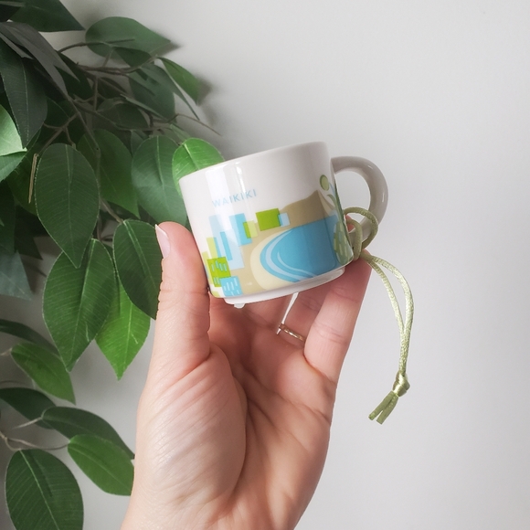 💚NEW💚 Starbucks Waikiki Hawaii Ornament Mug YAH You Are Here 2oz Espresso - Picture 1 of 12